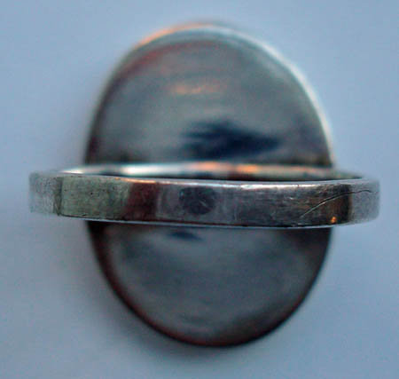 Vintage Sterling Mod Onyx and Pearl Ring Maker's Mark Hallmarks