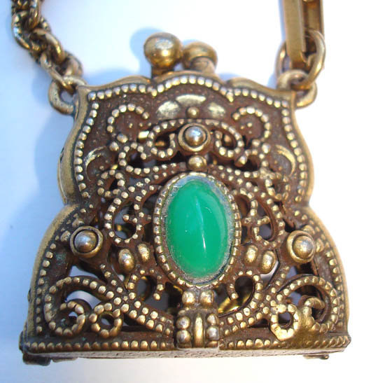 Vintage Large Purse Handbag Bracelet Pendant Opens