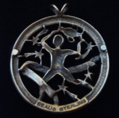 Vintage Aquarius Pendant marked BEAU STERLING