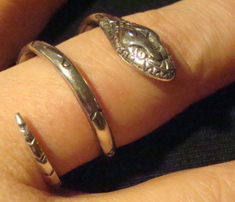 Large Silver Taxco Mexico Snake Ring Delfino All Marks