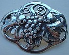 Sterling Silver Arts and Crafts Grapevine Brooch circa 1940s