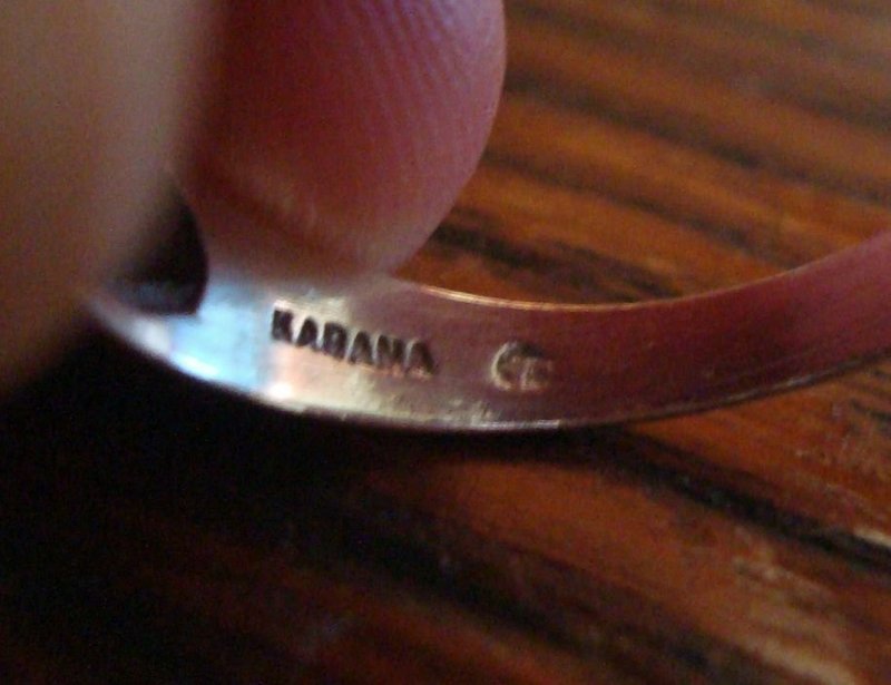 Vintage Sterling Silver Garnet Ring Marked Kabana Men's