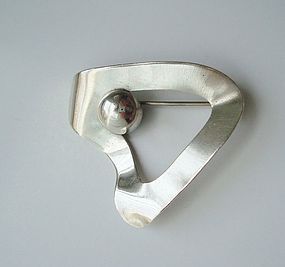 Vintage Modernist Danecraft  Sterling Silver Pin / Brooch Signed