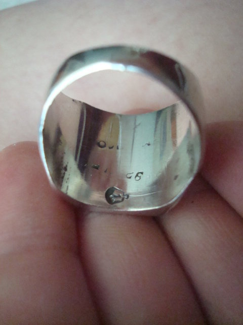 Vintage Sterling Ring MEXICO MARKS Adam and Eve