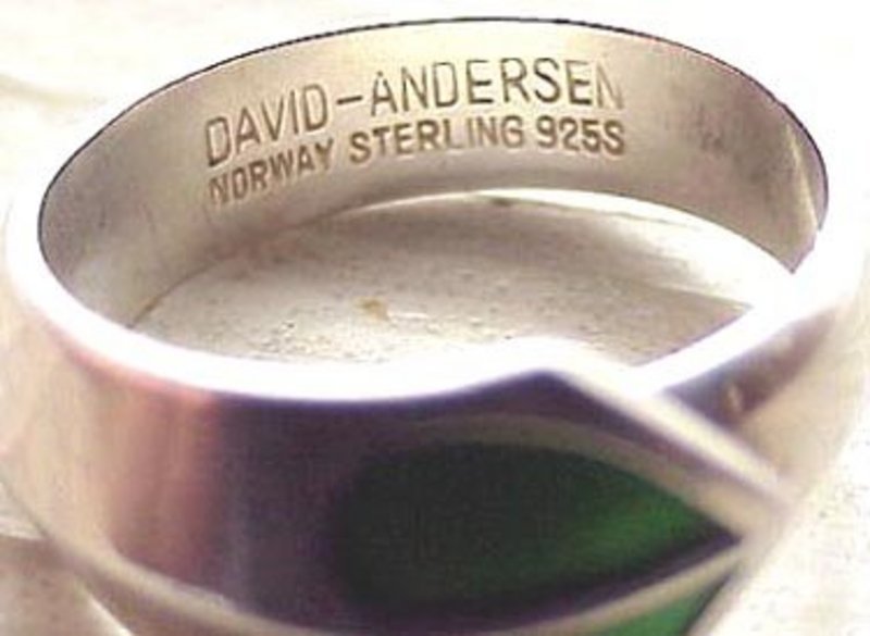 David Andersen Sterling Enamel Ring NORWAY