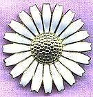 Large Michelsen Sterling Enamel Daisy Brooch DENMARK