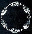 Lovely Leafy Link Bracelet Sterling Signed c. 1940's