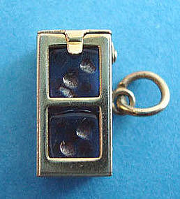 Vintage 14K Dice Box Charm with 2 Dice Opens Moves