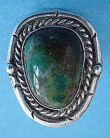 HUGE Vintage Sterling Silver Gemstone Ring Green and Other Colors
