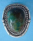 HUGE Vintage Sterling Silver Gemstone Ring Green and Other Colors