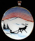 Sterling Vermeil Norway Brooch Winter Scene Jensen