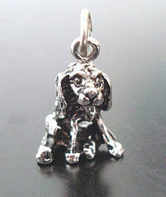 Vintage Sterling Silver Cocker Spaniel Dog Charm 3D