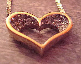 Lovely PANETTA Necklace Heart Pendant with Stones