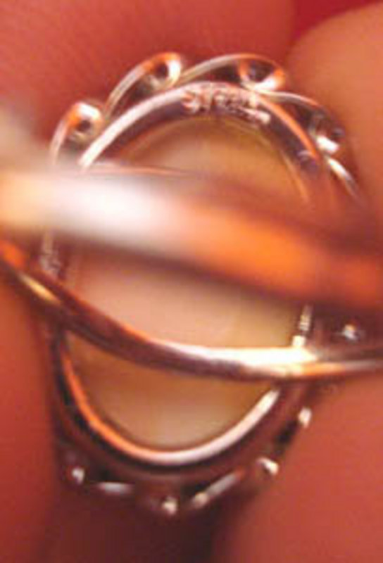 Vintage Sterling Silver Scrimshaw Hummingbird Ring Signed