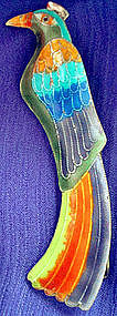 Vintage Colorful Sterling Silver Enamel Bird Barrette