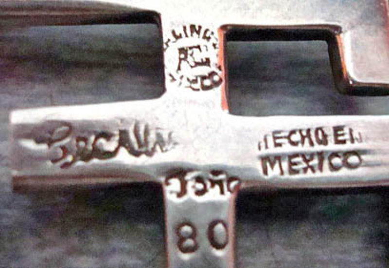 Vtg Taxco Mexico Mod Sterling Azur-malachite Pendant by Tono Hallmarks