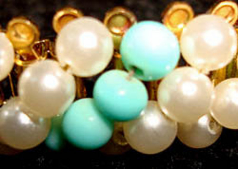 Fine Hobe Bracelet with Pearls and Turquoise c. 1950's