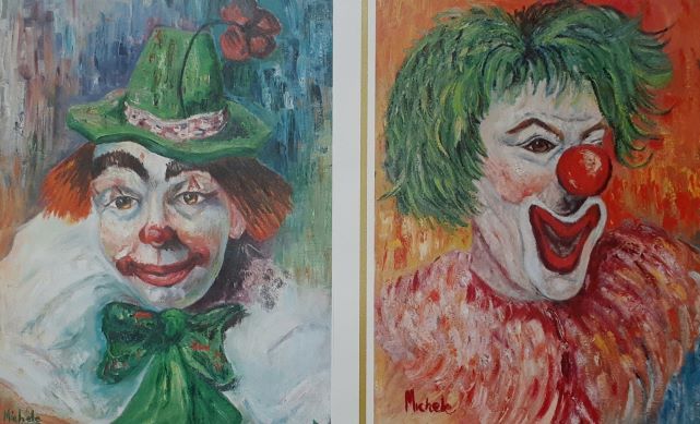 8 Vintage Clown Prints by Michele 1966 Award Winning Collection