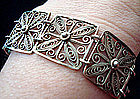 Lovely Silver Filigree Openwork Square Link Bracelet