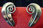Sterling Silver Mod Earrings Taxco Mexico Signed