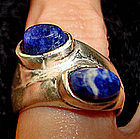 Mod Sterling Ring TAXCO MEXICO Blue Stones all Hallmarks