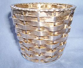 Small Basket Sterling Silver Taxco Mexico Weave Design All Hallmarks