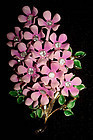 Pink Enamel Bouquet of Flowers Rhinestones c. 1950's