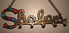 Vintage Shalom Terra Sancta Guild Colorful Wall Hanging from Israel
