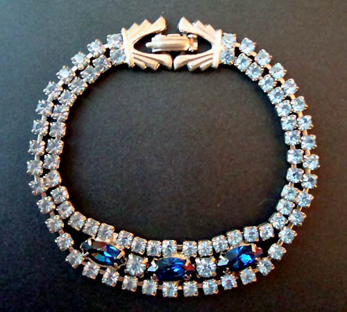 Vintage Sapphire Aquamarine Bracelet c. 1950s