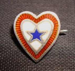 Vintage World War 2 Silver Enamel Sweetheart Pin 1940's Heart