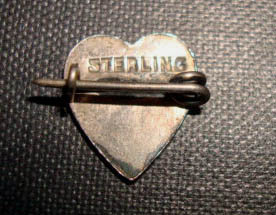 Vintage World War 2 Silver Enamel Sweetheart Pin 1940's Heart
