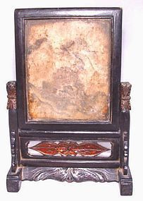 Mid Size Chinese Marble Scholar's Screen - Early 19th C