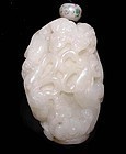 Chinese White Jade Han Style Dragons - Qing Dynasty