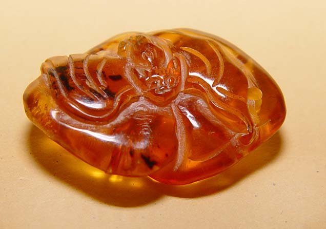 Chinese Amber Bat Pendant #14