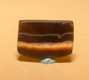 Ancient Natural Banded Agate Bead Pendant -100BC #11