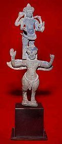 Khmer Bronze of Vishnu Astride Garuda-12th Century