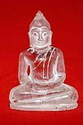Carved Crystal Glass Buddha - Southeast Asia - 19th Century