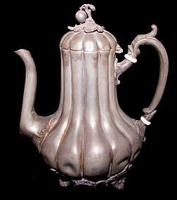 A "Pewter" John Vickers Britannia Coffee Pot - 19th C.