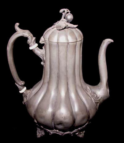A &quot;Pewter&quot; John Vickers Britannia Coffee Pot - 19th C.