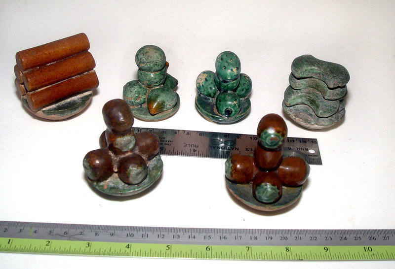 Chinese Assorted Ming Six Miniature Food Tomb Items