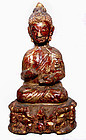 Chinese Gilded Lacquered Wooden Statue of Buddha - Ming 1368 - 1644