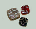 Three Rare Pyu Cross Beads - 100 -500 AD