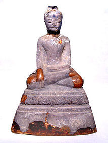 Silver Overlaid Burmese Buddha (#2) - 17th Century