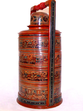 Burmese Old Lacquered Tiffin Food Container
