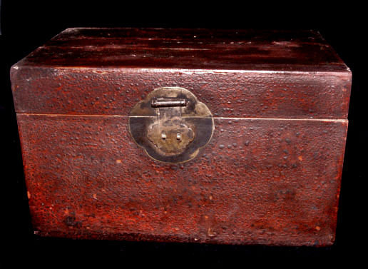 Chinese Leather Overlay Table Top Chest #3 - 19th Century