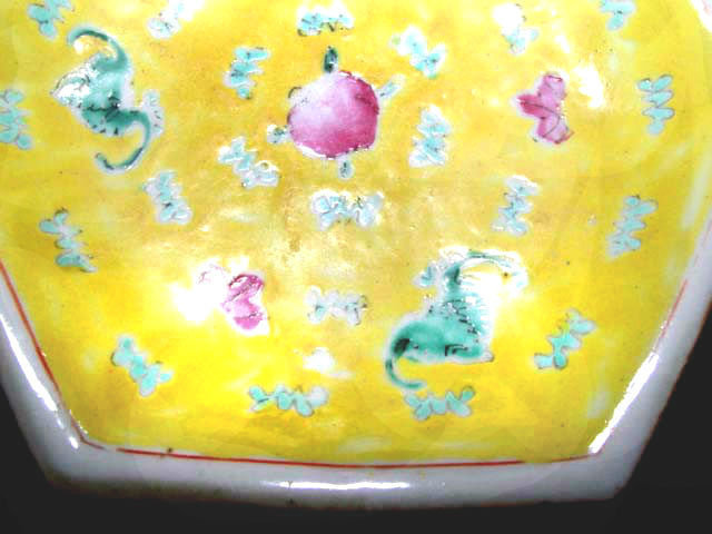 Chinese Nyonya Ware Hexagonal Plate  - 19th C.