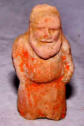 Chinese Tang Pottery Figure of a Dwarf - 7th Century.