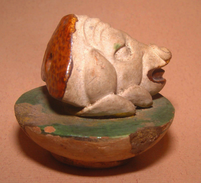 Chinese Ming Pig Head Pottery Figure - 15th century