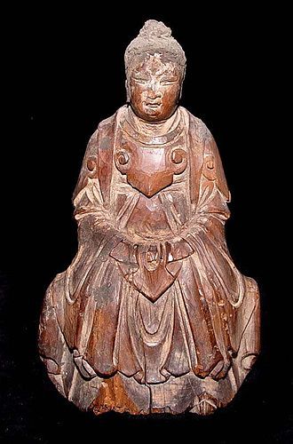 Chinese Ming Wooden Female Deity Daoist Statue  1368 - 1644