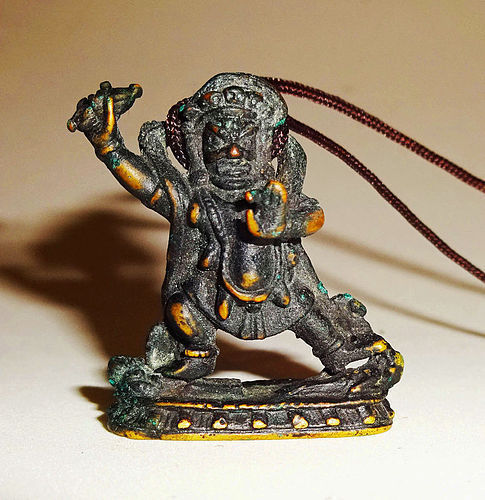 Rare Vajrap&#257;ni Tibetian Metal Amulet - 18th Century